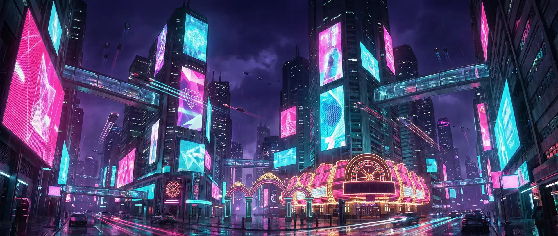 球探体育比分网 赛博朋克霓虹复古都市夜景